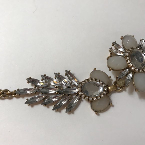 Matte Gold, Ivory Stone and Jeweled Neclace - Picture 8 of 9